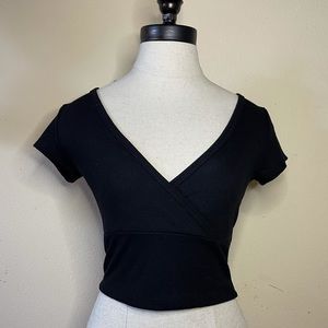 Black V Neck Tee